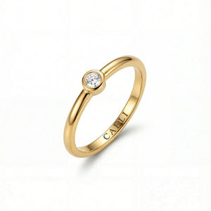 Silhouette Ring ultra thin minimalist band 14K gold plated 316L surgical steel hypoallergenic Caeli Jewelry limited edition