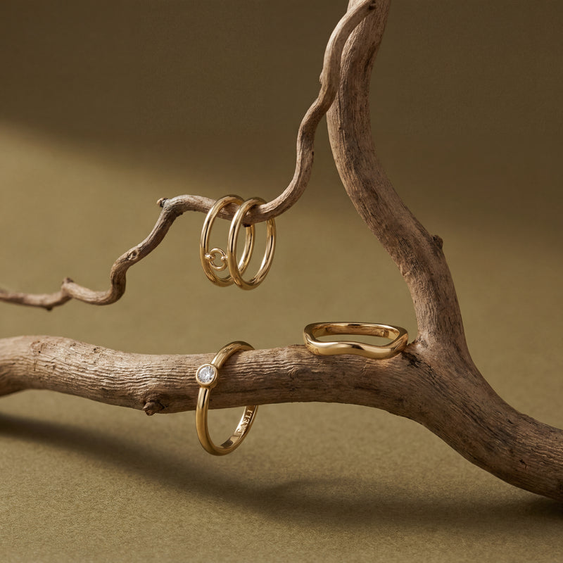 Ring Trio Stack - Complete 3-Ring Set - Hypoallergenic Water-Resistant Jewelry
