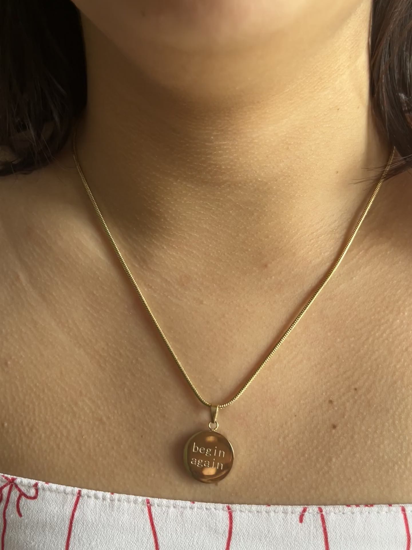 Origin Disc Necklace worn - short clip